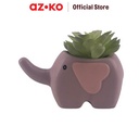 AZKO Arthome Tanaman Artifisial Sukulen Dengan Pot Anima Snout Tumbuhan Tanaman Buatan Dekorasi Plant Sintetis Pajangan Rumah Serbaguna Hiasan Properti Foto