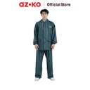 AZKO Otto Klasse Ukuran Xxl Jas Hujan Dengan Reflector - Hijau Blackis Raincoat Mantel Hujan Baju Pelindung Ujan Ponco Perlengkapan Berkendara