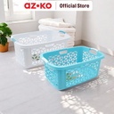 AZKO Stora 72 ltr Keranjang Laundry Geometric Tempat Baju Pakaian Kotor Wadah Cucian Laundry Basket Perlengkapan Rumah Tangga - Putih