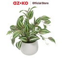 AZKO Forhom Tanaman Artifisial Chorophytum Dengan Pot Keramik - Hijau Tumbuhan Tanaman Buatan Dekorasi Plant Sintetis Pajangan Rumah Serbaguna Hiasan Properti Foto