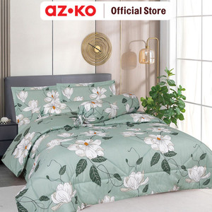AZKO Sleeplite Seprai Microfiber Flower Ivy Sprei Motif Seprai Aesthetic Seprei Sheet Set Bed Sheet Aksesoris Tempat Tidur Set Sarung Bantal Sarung Guling Set Bed Cover