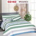 AZKO Sleeplite Seprai Microfiber Stripe Eden Sprei Motif Seprai Aesthetic Seprei Sheet Set Bed Sheet Aksesoris Tempat Tidur Set Sarung Bantal Sarung Guling Set Bed Cover