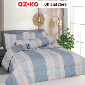 AZKO Sleeplite Seprai Microfiber Stripe Iris Sprei Motif Seprai Aesthetic Seprei Sheet Set Bed Sheet Aksesoris Tempat Tidur Set Sarung Bantal Sarung Guling Bedcover