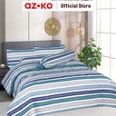 AZKO Sleeplite Seprai Microfiber Stripe Atlas Sprei Motif Seprai Aesthetic Seprei Sheet Set Bed Sheet Aksesoris Tempat Tidur Set Sarung Bantal Sarung Guling Bedcover