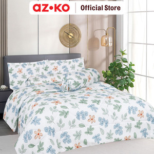 AZKO Sleeplite Seprai Microfiber Flower Flora Sprei Polos Seprai Aesthetic Seprei Sheet Set Bed Sheet Aksesoris Tempat Tidur Set Sarung Bantal Sarung Guling