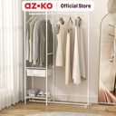 AZKO Stora Gantungan Pakaian Retrackable Dengan Laci - Putih Stand Hanger Gantungan Baju Berdiri Clothes Organizer Standing Clothing Rack
