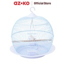 AZKO Cavea 38.5X40 cm Honai Kandang Burung Small - Biru Rumah Burung Sangkar Burung Besi Bird Cage Kebutuhan Hewan Peliharaan