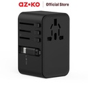 AZKO Krisbow Travel Adaptor 2 Usb A & 2 Usb C 70 Watt Dengan Kabel Konektor Perangkat Elektronik Adapter Usb A Usb C Aksesoris Gadget Converter