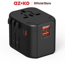 AZKO Krisbow Travel Adaptor 2 Usb A & 1 Usb C 20 Watt Qc Konektor Perangkat Elektronik Adapter Usb A Usb C Aksesoris Gadget Converter