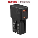 AZKO Krisbow Mini Travel Adaptor Usb A & Usb C 25 Watt Qc Konektor Perangkat Elektronik Adapter Usb A Usb C Aksesoris Gadget Converter