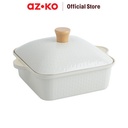 AZKO Kris Nemona Air Wajan Panggang & Hot Pot 2 In 1 Square Cookware Set Wajan Panci Pot And Grill Pan Peralatan Masak Kitchen Tools