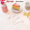AZKO Ataru Set 4 Pcs Topper Kue Sparkling Heart Hiasan Kue Ulang Tahun Cake Decoration Dekorasi Atas Kue Perlengkapan Baking