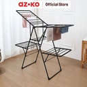 AZKO Stora Jemuran Baju Lipat 2 Tingkat - Hitam Tempat Jemur Baju Drying Rack Gantungan Laundry Perlengkapan Rumah Tangga