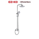 AZKO Acroz Serenio Set Shower Mandi - Silver Pancuran Air Mandi Perlengkapan Kamar Mandi Bathroom Tools Set Shower Hand Handle Selang
