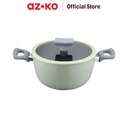 AZKO Kris 24 cm Linea Panci Casserole Dengan Tutup - Hijau Pot Masak Sup Food Grade Panci Kuah Perlengkapan Dapur Peralatan Masak Cookware