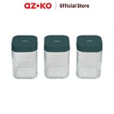 AZKO Kris 400 ml Set 3 Pcs Petit Tempat Bumbu Dapur - Hijau Organizer Penyimpanan Toples Bumbu Serbaguna Spices Rack Tempat Bumbu Perlengkapan Dapur Kitchen Tools