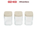 AZKO Kris 200 ml Set 3 Pcs Petit Tempat Bumbu Dapur - Krem Beige Spice Jar Tempat Penyimpanan Bumbu Perlengkapan Dapur Seasoning Jar