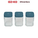 AZKO Kris 400 ml Set 3 Pcs Petit Tempat Bumbu Dapur - Biru Organizer Penyimpanan Toples Bumbu Serbaguna Spices Rack Tempat Bumbu Perlengkapan Dapur Kitchen Tools