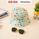 AZKO Ataru Set Topi Bucket & Kacamata Sunglasses Anak Dino - Hijau Kids Baseball Cap Aksesoris Kepala Kid Hat Topi Anak Anak Lucu Kacamata Hitam Eyewear Aksesoris Fashion Anak