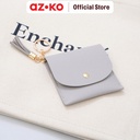 AZKO Ataru Dompet Kartu Dengan Tassel Pu - Abu-Abu Card Wallet Case Tempat Penyimpanan Id Card Atm Uang Cardholder