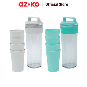 AZKO Delicia Set 5 Pcs Skyte Teko & Gelas Set Water Jug With Glass Pitcher Dengan Tutup Dan Handle Wadah Penyimpanan Air Peralatan Minum - Hijau