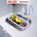 AZKO Stora Rak Saringan Wastafel Dapur Retractable - Abu-Abu Food Strainer Perlengkapan Dapur Tirisan Pencuci Buah Dan Sayur