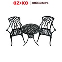 AZKO Soleil Gardenia Set Kursi & Meja Teras - Hitam Balcony Table Chair Furniture Outdoor Serbaguna Furnitur Rumah Tempat Duduk Kursi Halaman