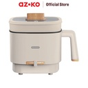 AZKO Memoo 800 ml Panci Elektrik Dengan Steamer - Putih Multifunction Electric Pan Kuali Pot Peralatan Masak Perlengkapan Dapur