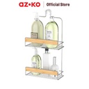 AZKO Stora Rak Gantung Kamar Mandi 2 Tingkat Chrome Wk820369R Shower Wall Shelf Organizer Tempat Sampo Sabun Rak Tembok Serbaguna Aksesoris Kamar Mandi Furniture Indoor Rumah