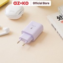AZKO Ataru Kepala Charger Dual Usb A & C 30 watt - Ungu Head Charger Kepala Casan Colokan Adapter Casan Perlengkapan Elektronik Gadget Accessories