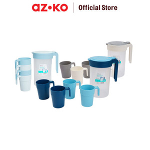 AZKO Delicia Set Murray Teko Minum Plastik Water Jug Pitcher Dengan Tutup Dan Handle Peralatan Minum Wadah Penyimpanan Air - Biru Muda