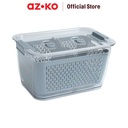 AZKO Kris Gure Wadah Makanan Dengan Saringan Food Container With Colander Kotak Makan Food Grade Serbaguna Tempat Makanan Food Storage Kitchenware - 0.60