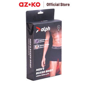AZKO Alph Set 2 Pcs Celana Dalam Pria Boxer Basic Men Underpants Daleman Bawahan Pria Boxer Cowok - M