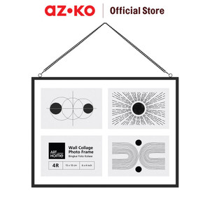 AZKO Arthome 4R Bingkai Foto Dinding Frame Metal - Hitam Pigura Aesthetic Frame Tempat Foto Pajangan Dekorasi Rumah Figura - 1 Kolase