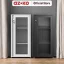 AZKO Stora Kala Kabinet Kantor Besi Pintu Kaca Lemari Kabinet Office Cabinet Penyimpanan Indoor Furniture Kantor Sekolah - Hitam