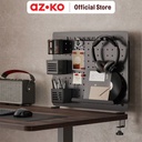 AZKO Stora Papan Pegboard Berlubang Organizer Meja 52x57 cm Set Pegboard Decorative Wall Desk Mounted Metal Wire Board Organizer Meja - Biru