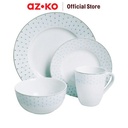 AZKO Delicia Set Premium Perlengkapan Makan Vektor Dinner Set Plate Aesthetic Eating Utensils Peralatan Makan Set Piring Gelas Mangkok - Abu-abu