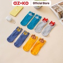 AZKO Ataru Set 4 Pasang Kaos Kaki Anak Kids Socks Kaus Kaki Sneakers Anak Lucu Kid Cute Socks - Animal