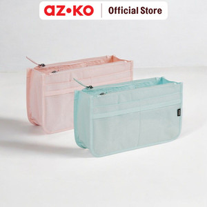 AZKO Ataru Tas Kosmestik Dengan Front Kompartemen Tas Makeup Organizer Alat Dandan Storage Bag Pouch Kosmetik - Pink