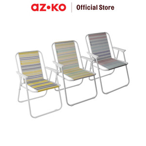AZKO Soleil Spring Kursi Teras Balcony Chair Kursi Outdoor Serbaguna Furniture Rumah Tempat Duduk Kursi Halaman Balkon - Yellow Stripe