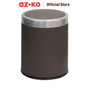 AZKO Krisbow Tempat Sampah Push Cover Tong Sampah Wadah Pembuangan Alat Kebersihan Indoor Trash Bin - Cokelat, 8