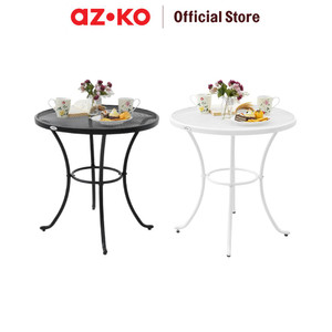 AZKO Soleil Gingham Meja Teras Meja Luar Ruangan Garden Table Balcony Desk Furnitur Taman Outdoor Furniture - Putih