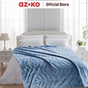 AZKO Sleeplite Selimut Fleece Emboss Blanket Kain Penghangat Tubuh Aksesoris Tempat Tidur Bedroom Accessories Perlengkapan Kamar Tidur - Biru