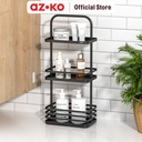 AZKO Stora 26X17 Cm Rak Kamar Mandi Knockdown Organizer Serbaguna Rak Sabun Shampoo Tempat Peralatan Mandi Bathroom Wall Shelves - 26x17x40.4cm