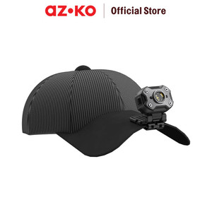 AZKO Powerlite Senter Kepala Rechargeable Dengan Caplight 400 Lumens Headlamp Emergency Lamp Headlight Head Torch Lampu Portable Travel Light