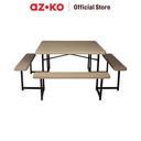 AZKO Soleil Set Kursi Dan Meja Taman - Cokelat Kursi Dan Meja Taman Foldable Garden Desk And Chair Picnic Table Benches Set Outdoor Furniture Furnitur Halaman