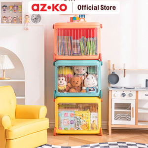 AZKO Stora Kotak Penyimpanan Lipat Roda & Tutup Wadah Kotak Simpan Serbaguna Foldable Storage Box Dengan Handle Boks Organizer - Hijau