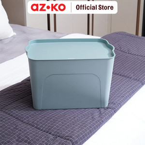 AZKO Stora Stacko Kotak Penyimpanan Kotak Serbaguna Plastik Wadah Simpan Storage Box Dengan Handle Boks Organizer - Abu-abu, 13