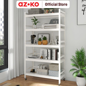AZKO Krisbow Rak Besi Dengan Roda Storage Rack Steel Tempat Penyimpanan Serbaguna Rak Barang Organizer Gudang - 3 Tingkat