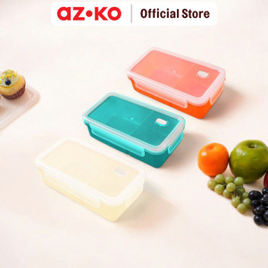 AZKO Ataru Kotak Makan 2 Sekat Rectangle Food Container Kotak Makan Food Grade Serbaguna Tempat Makanan Food Storage Kitchenware